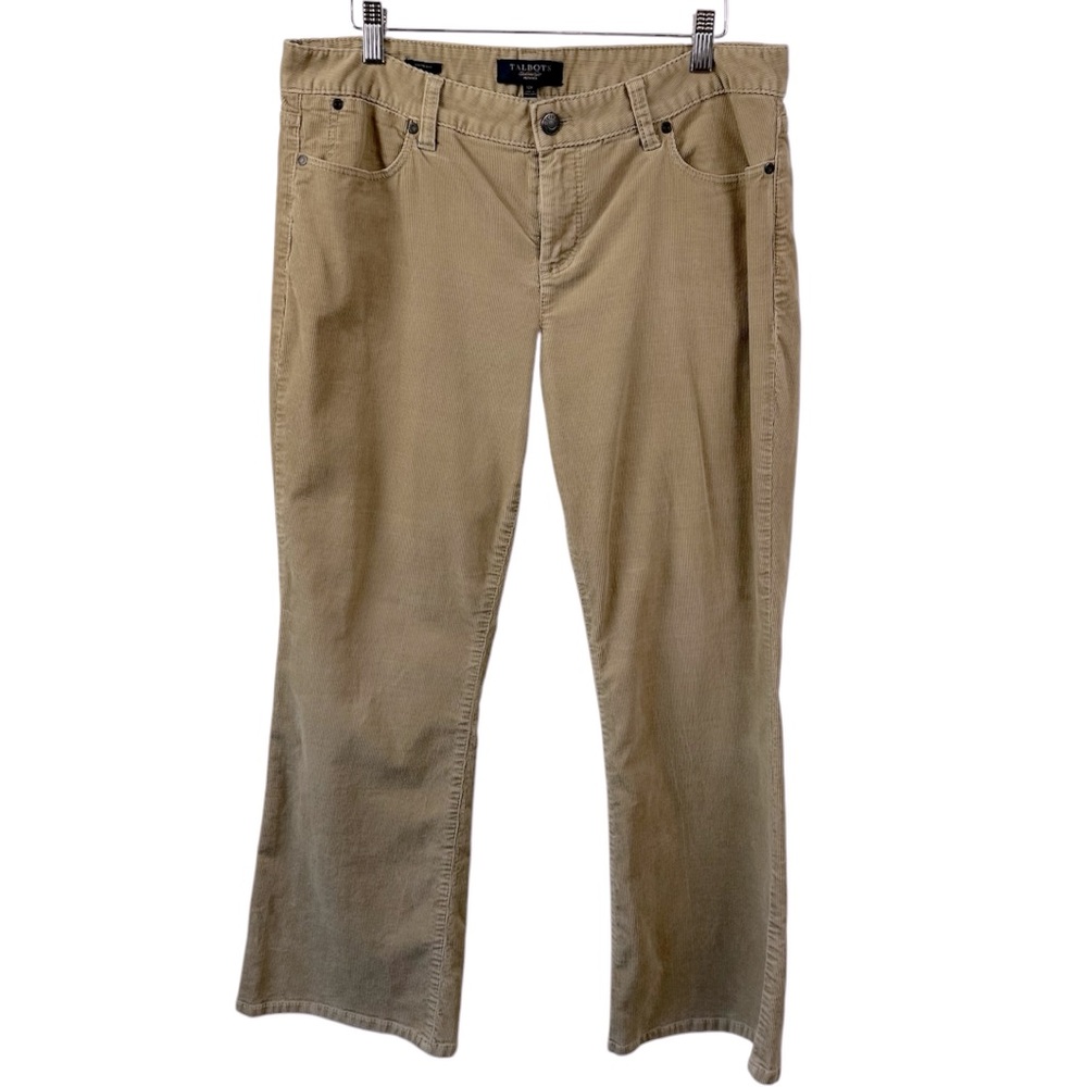 Talbots Signature Boot Cut Corduroy Camel Tan Mid-Rise Pants Women‘s 12P
